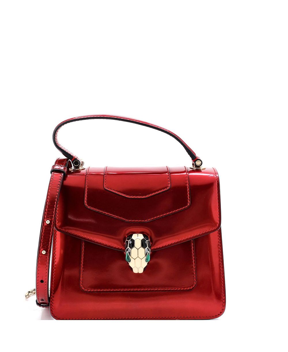 Bvlgari Small Serpenti Top Handle Bag Patent, б/у