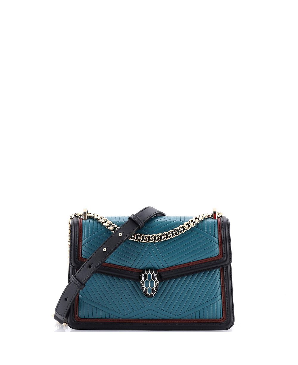 Pre-Owned Bvlgari Small Serpenti Forever Shoulder Bag Quilted Leather