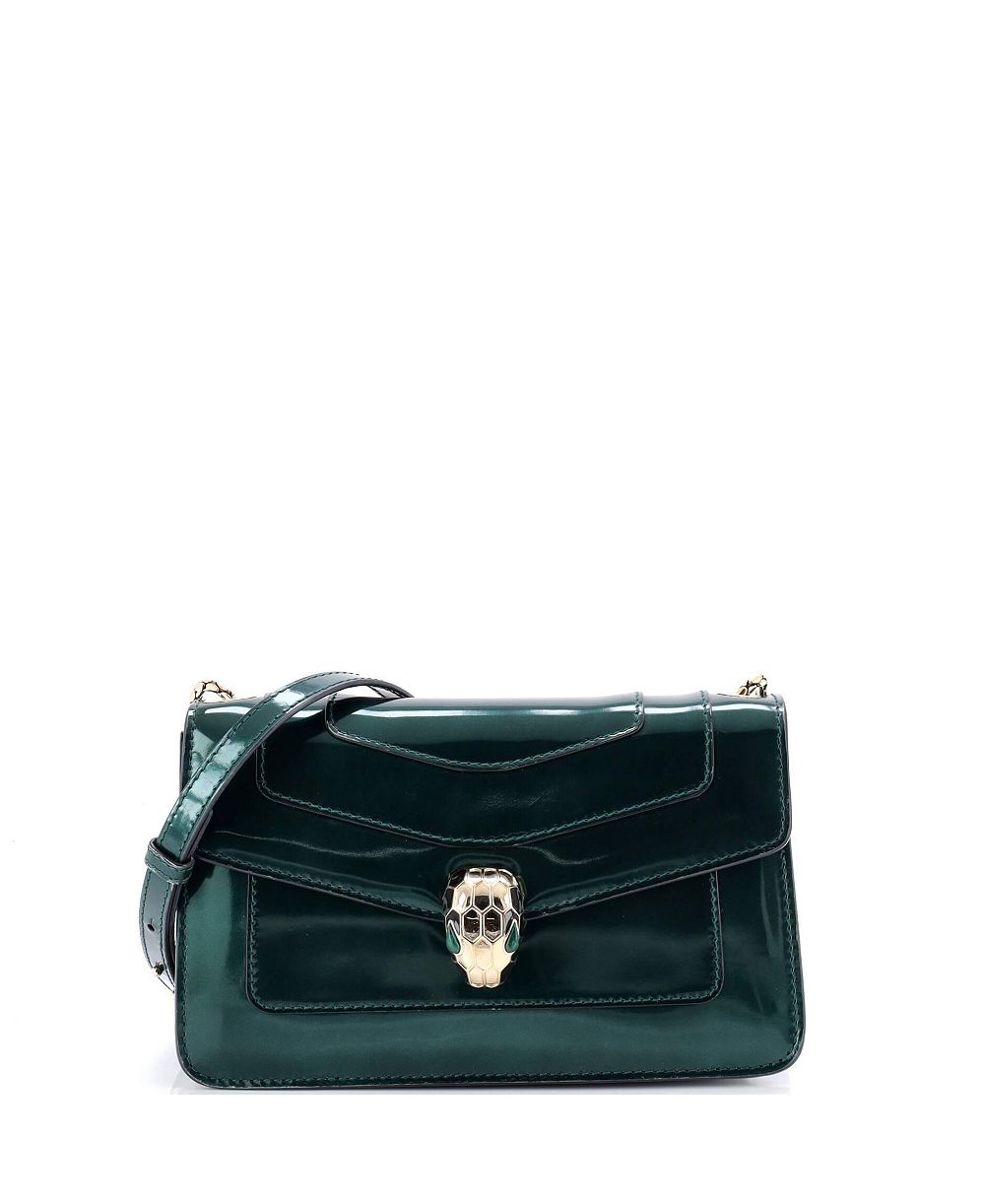Pre-Owned Bvlgari Small Serpenti Forever Shoulder Bag Metallic Leather