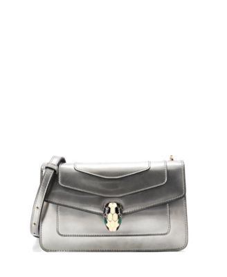Pre-Owned Bvlgari Small Serpenti Forever Shoulder Bag Metallic Leather