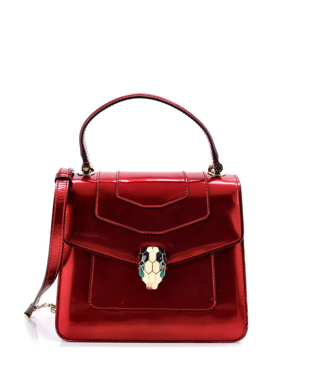 Pre-Owned Bvlgari Small Serpenti Top Handle Bag Patent