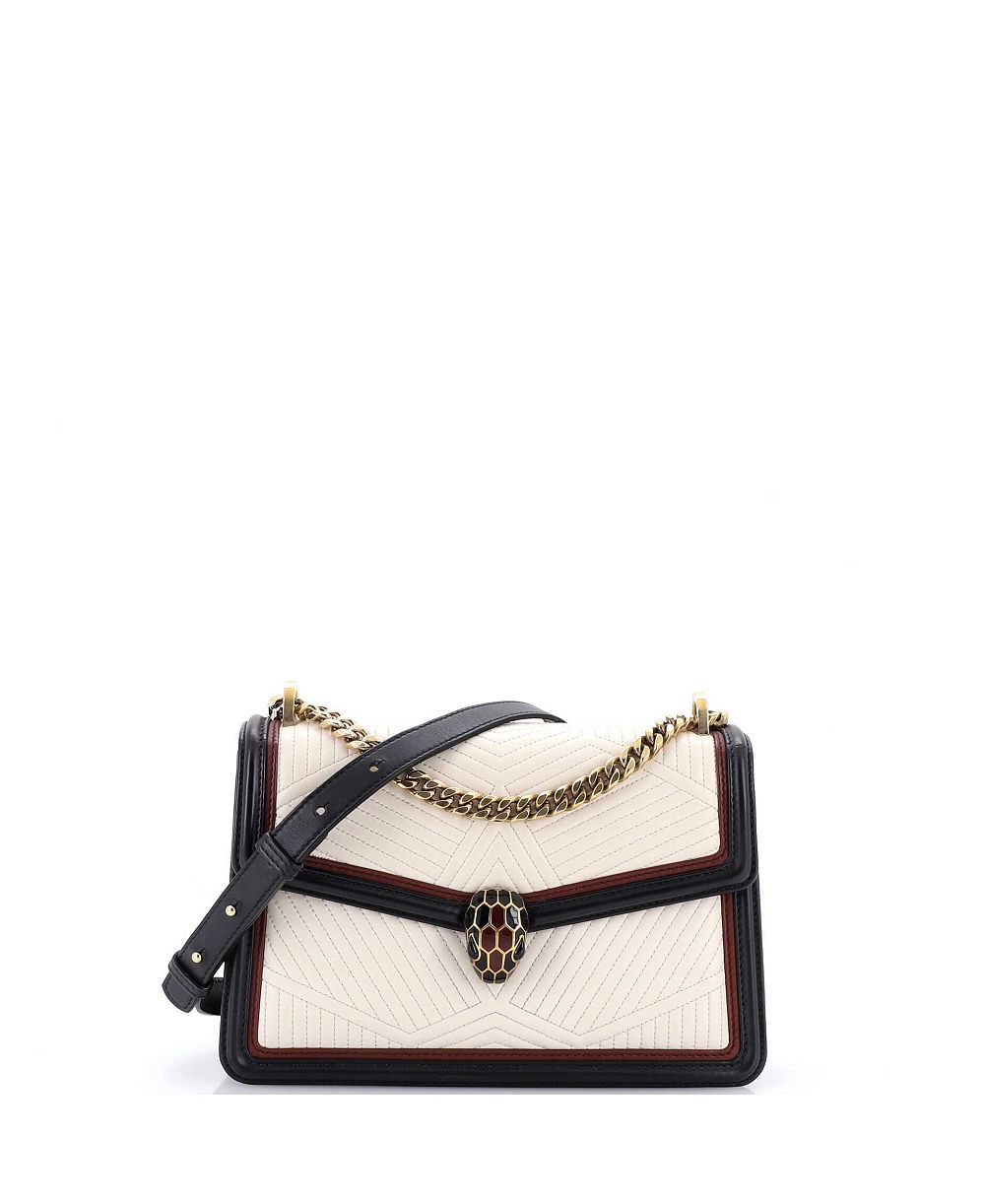 Pre-Owned Bvlgari Small Serpenti Forever Shoulder Bag Quilted Leather