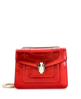 Pre-Owned Bvlgari Small Serpenti Forever Square Shoulder Bag Metallic Leather