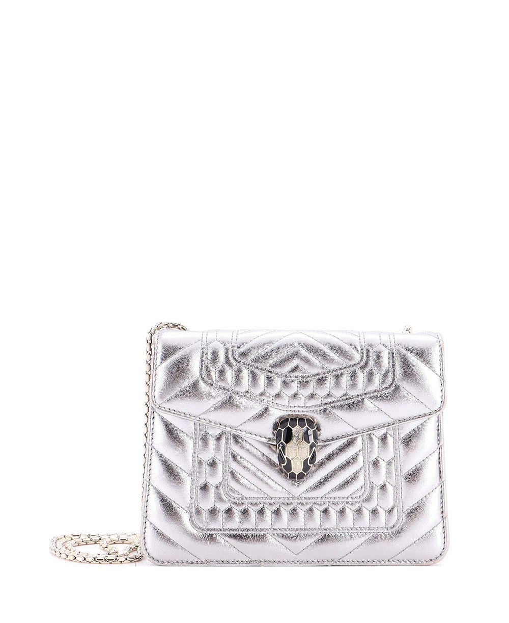 Б/у сумка на плечо Bvlgari Small Serpenti Forever Square из стеганой кожи