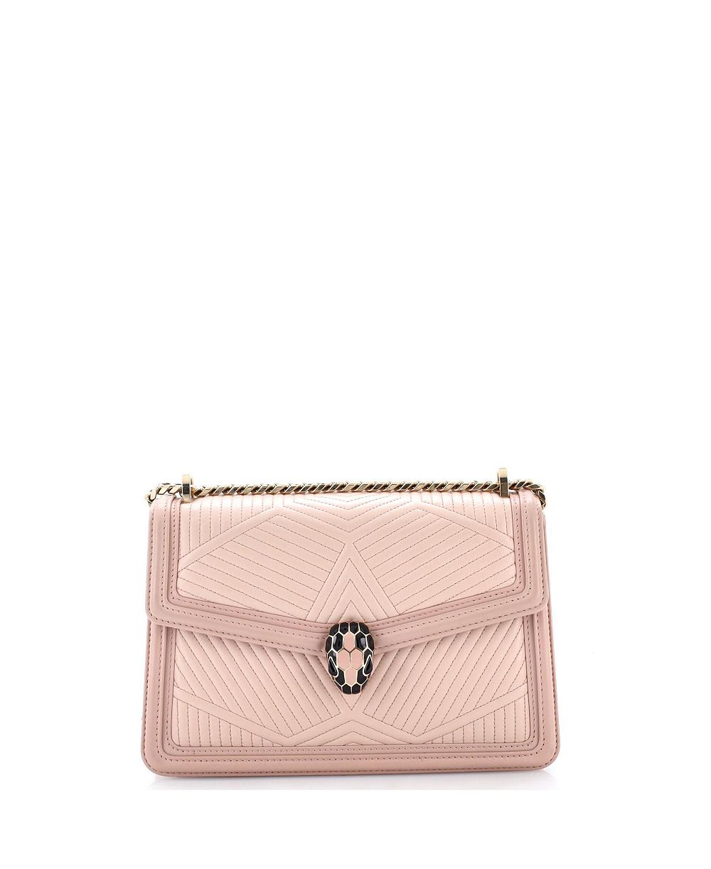 Б/у маленькая сумка через плечо Bvlgari Small Serpenti Forever из стеганой кожи