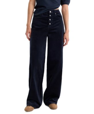 Good American Women's Vintage High-Rise Wide-Leg Corduroy Jeans