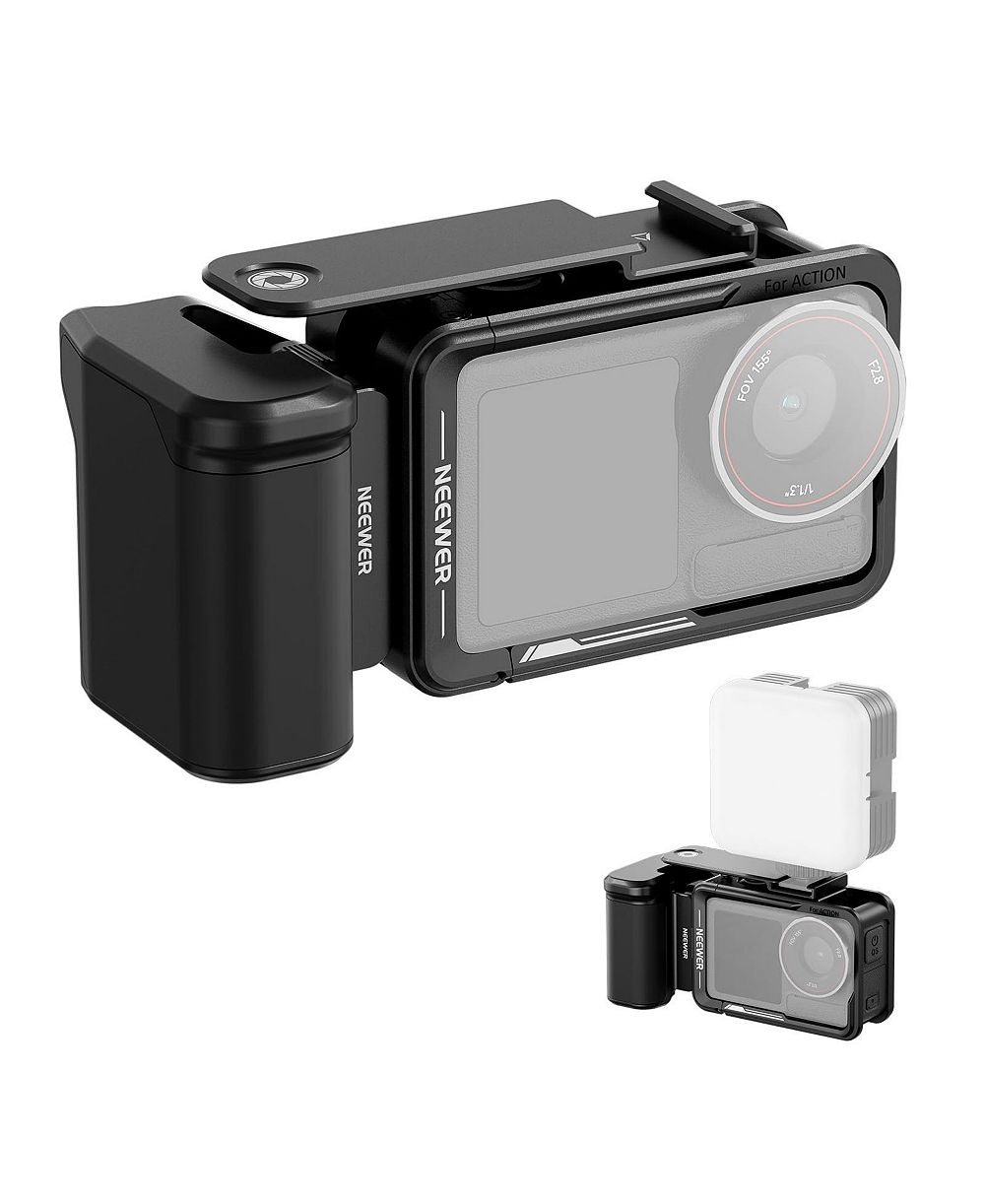 Neewer Cage and Side Handle Accessories Kit Compatible with DJI Osmo Action 5 Pro / 4/3 Camera, Black