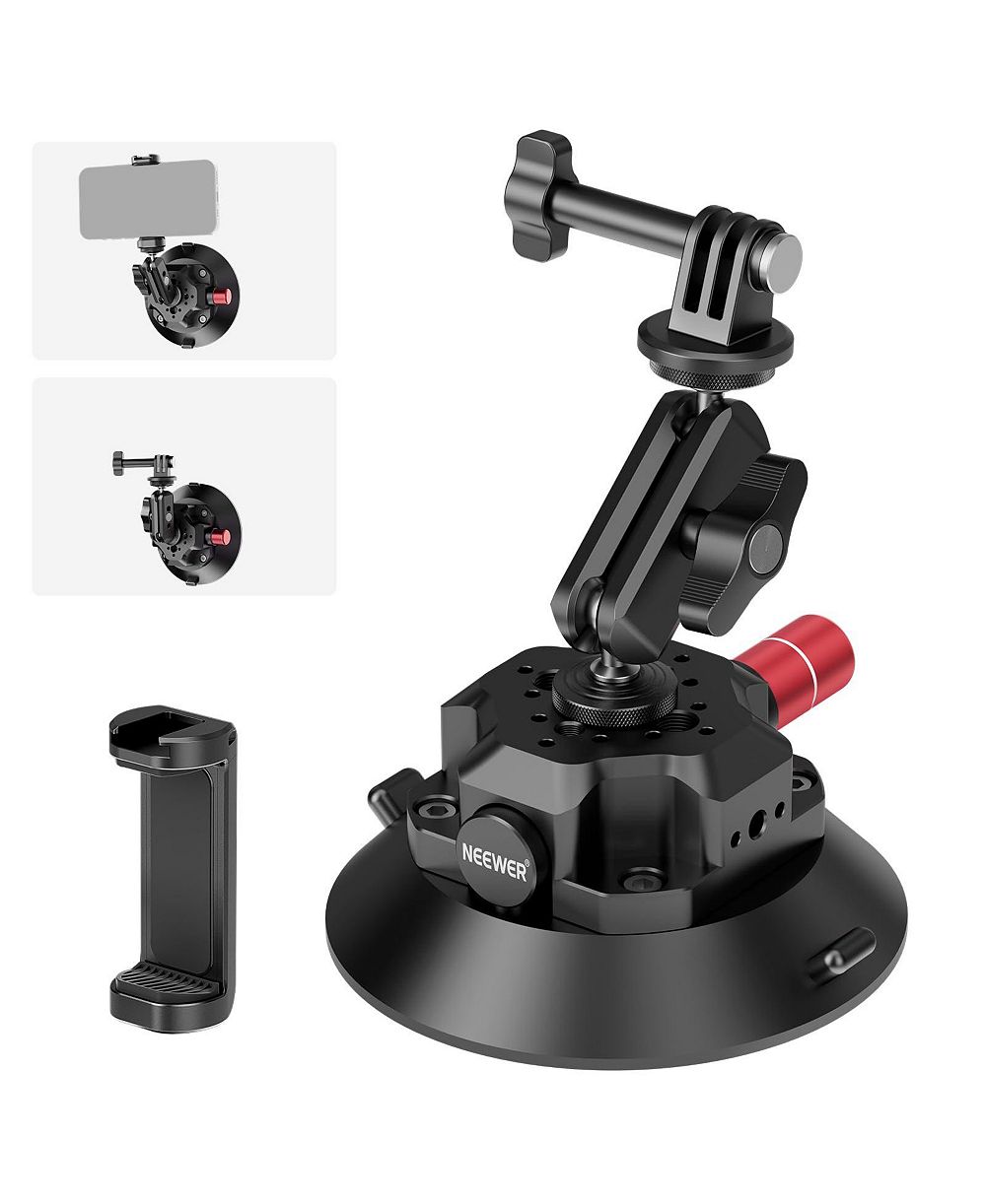 Neewer 4.5" Suction Cup Camera Mount with Ball Head Magic Arm, CA105