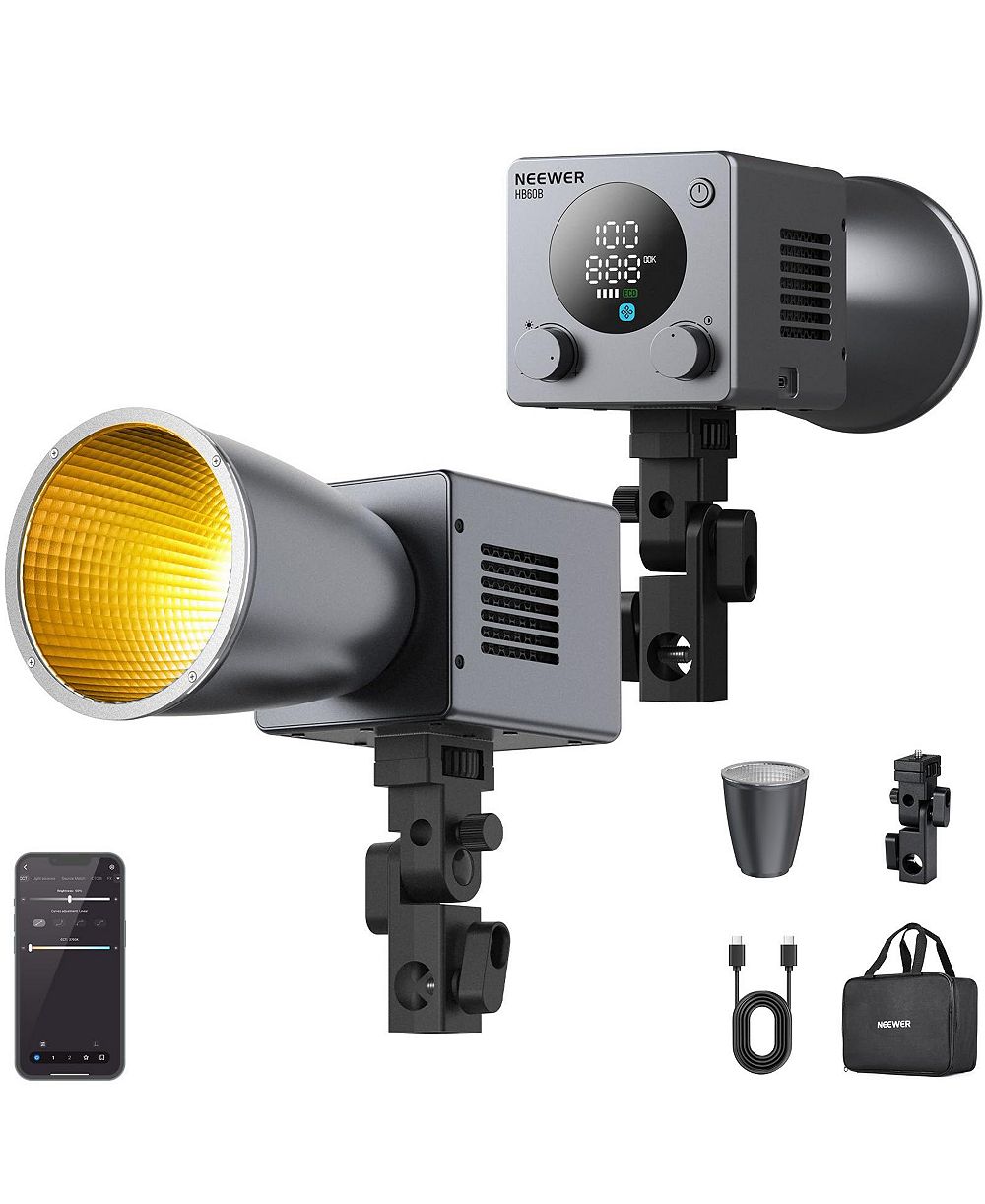 Neewer 60W Mini LED Video Light with 50Wh Battery/100W PD Fast Charging, HB60B
