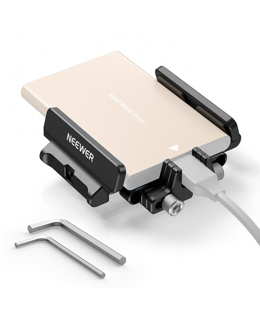 Neewer Mount Bracket SSD Holder with Cold Shoe Cable Clamp, UA035