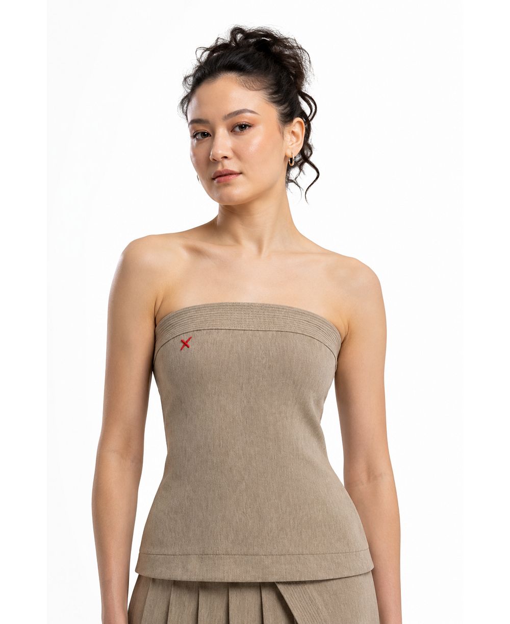 Женский топ PCFG Linen-Blend Strapless