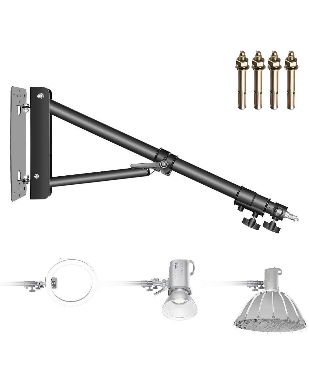 Neewer Triangle Wall Mount Arm for Photography Studio Strobe Monolight