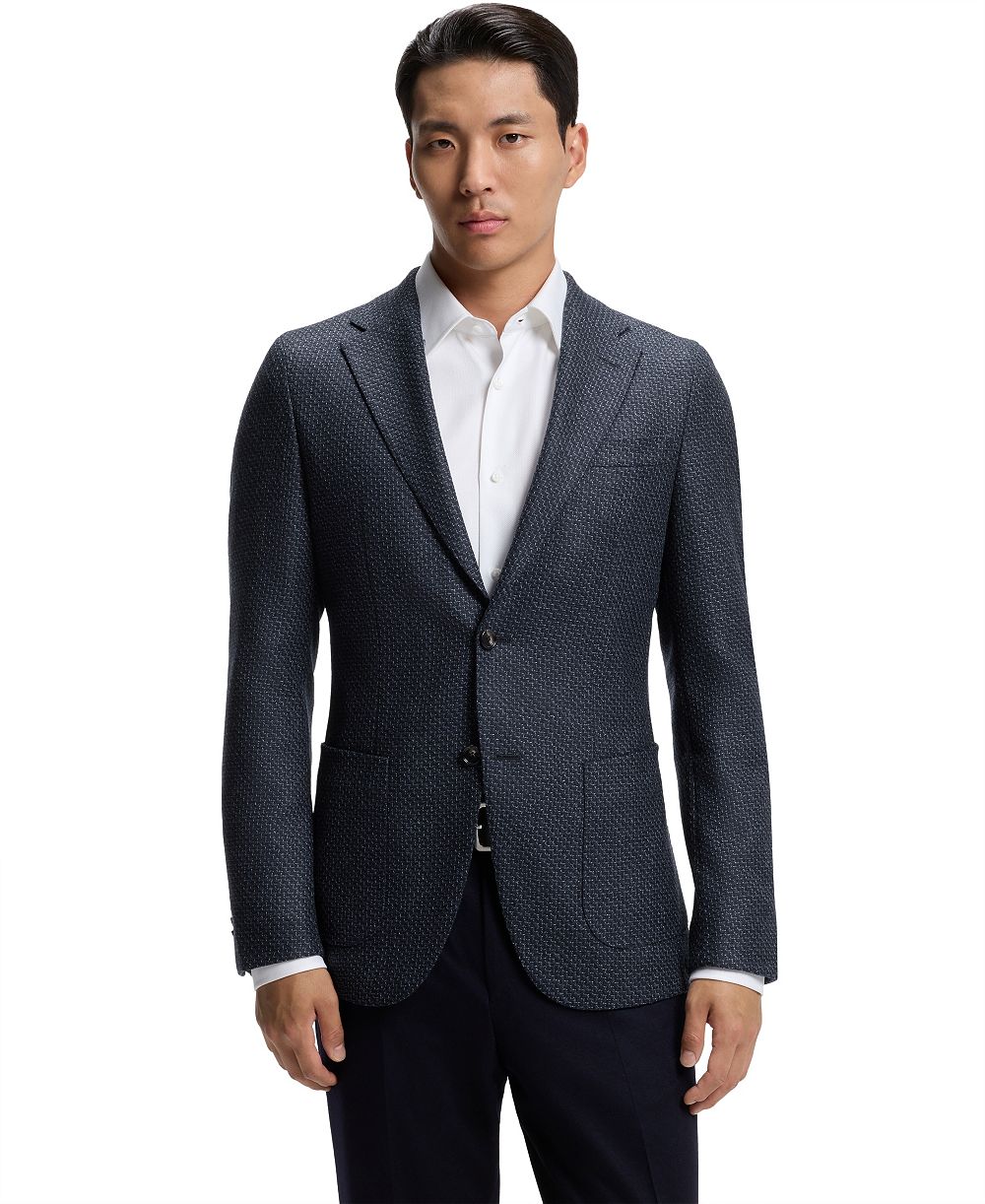 BOSS by Hugo Boss Men's Patterned Wool Slim-Fit Jacket