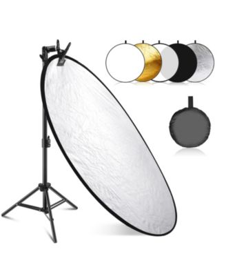 Neewer 110cm Adjustable 5-in-1 Reflector Light Stand Kit for Camera Mounts