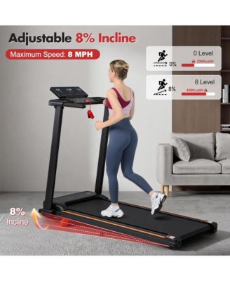 ZENY Treadmill with 8% Incline, Portable Treadmills, Foldable Treadmills with 265 Lbs Capacity,3.0HP Treadmill with 4 Adjustable Support Feet