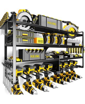 XDOVET Power Tool Organizer Wall Mount 4 Layer Heavy Duty Storrack Drill Holder Garage Workshop Storage