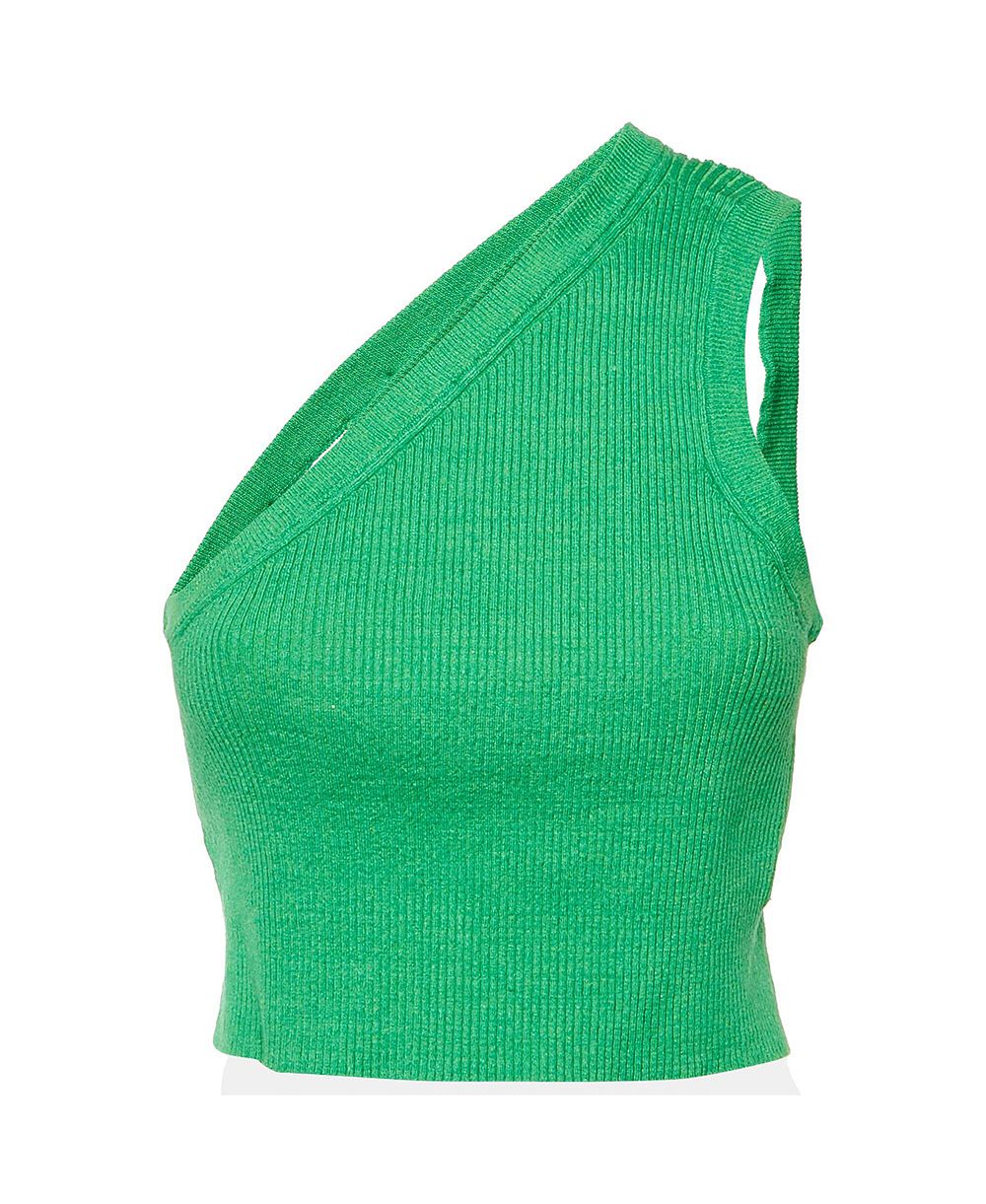 Топ Jacquemus Women's Ribbed Knit One-Shoulder Cropped Top Pre-Owned