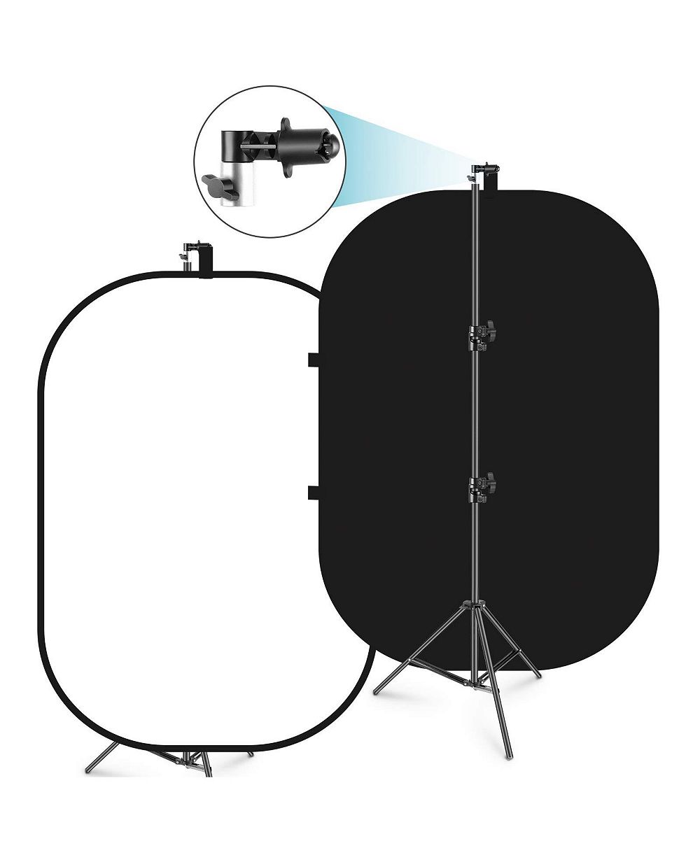 Neewer 150x200cm Black/White Reversible Backdrop with Stand and Clip