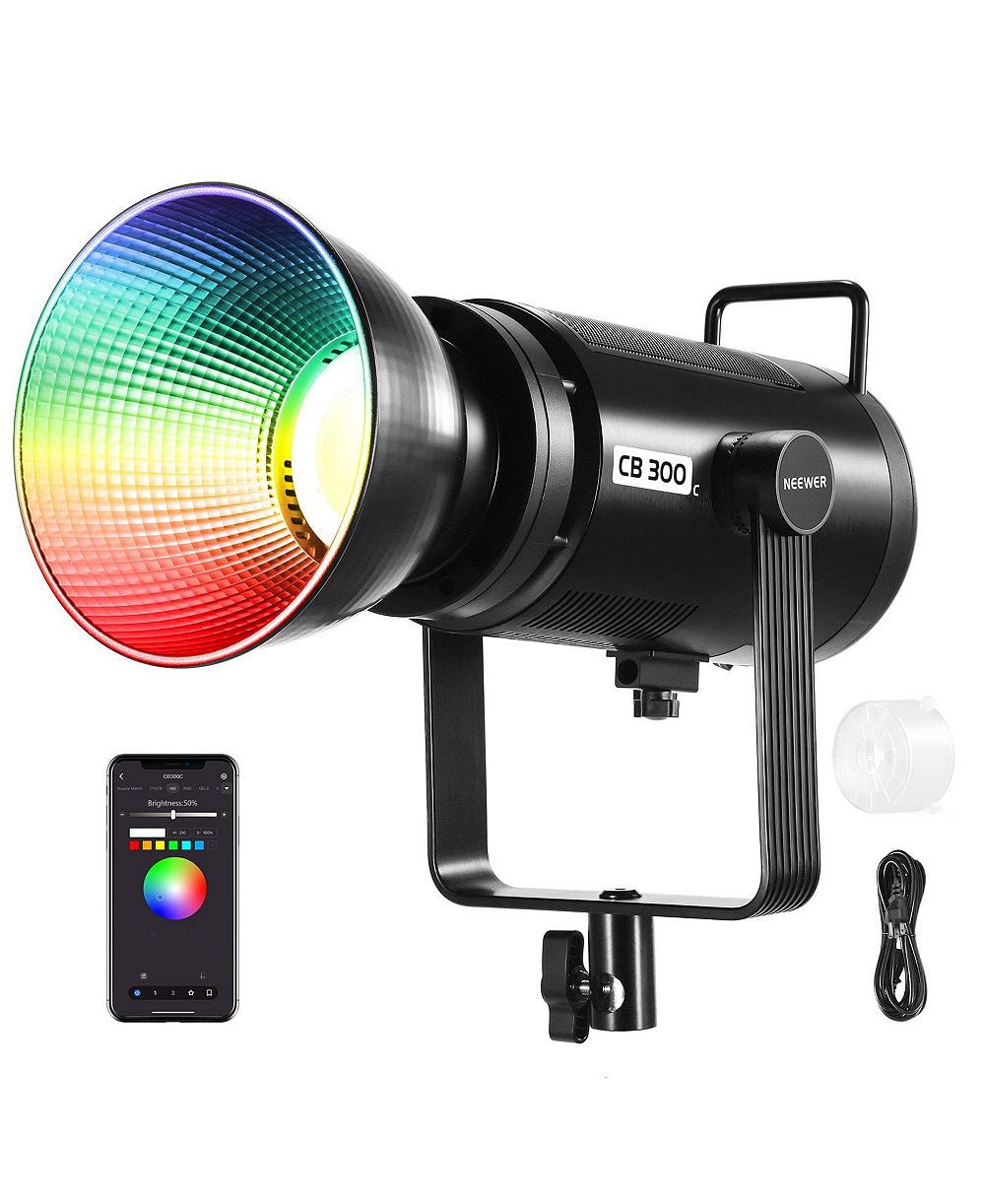 Neewer CB300C 300W RGB COB Video Light with Reflector, App and 2.4G Control