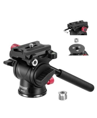Neewer Fluid Tripod Head with Handle and Arca Type Quick Release, GM23 Red