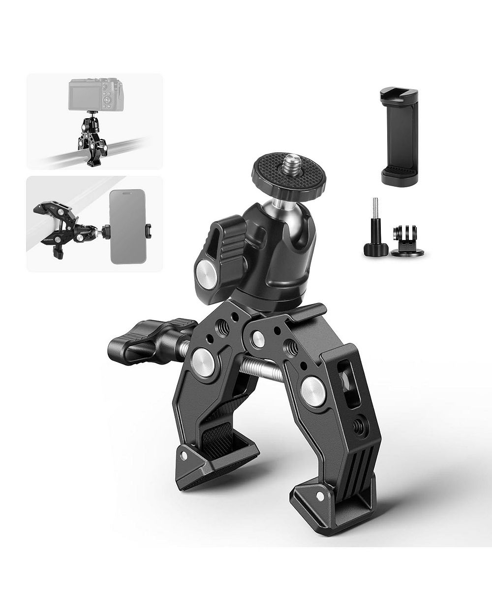 Neewer Super Clamp with Ballhead/Phone Holder/Action Camera Adapter, ST87