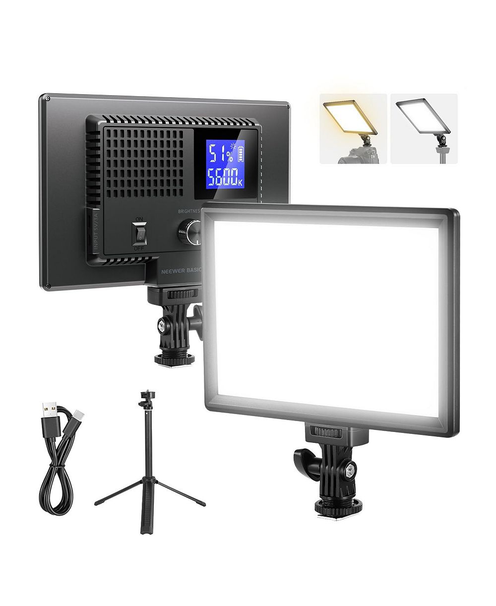 Neewer Basics 9" LED Light Panel with Desk Tripod Stand, NL-120B