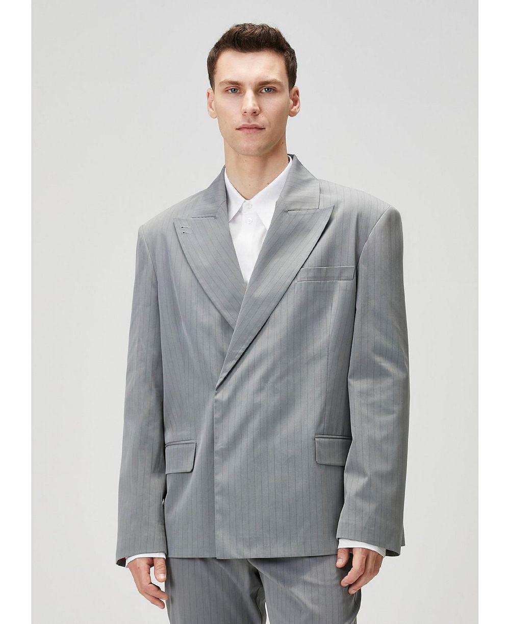 PCFG Men's Striped Cotton-Blend Woven Tailored Blazer
