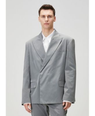 PCFG Men's Striped Cotton-Blend Woven Tailored Blazer