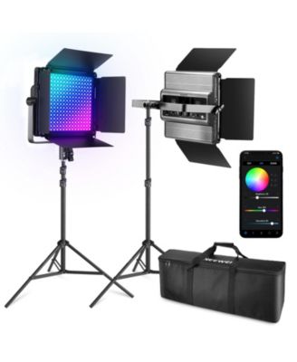 Neewer 2 Pack RGB1200 LED Video Light with APP/2.4G Control