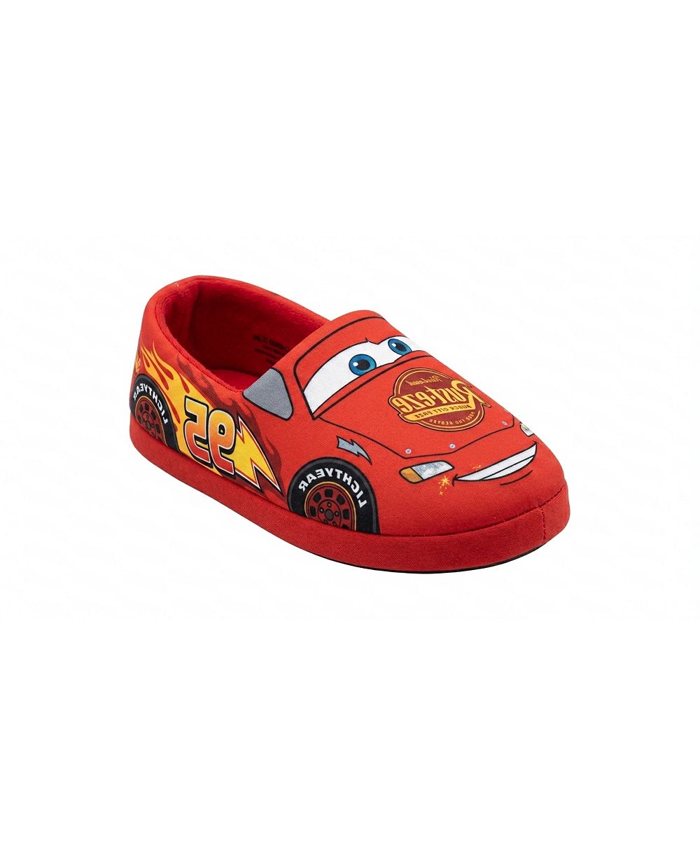 Детские плюшевые домашние тапочки Disney Cars Lightning McQueen для мальчиков 5-11, теплые и мягкие