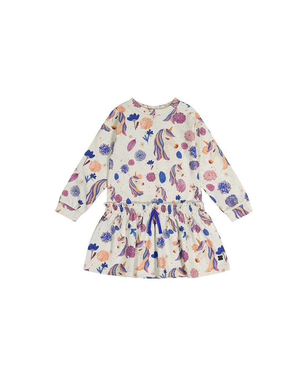 Детское платье Deux par Deux Little and Big Girl из флиса с принтом единорога, для возраста 6-12 лет