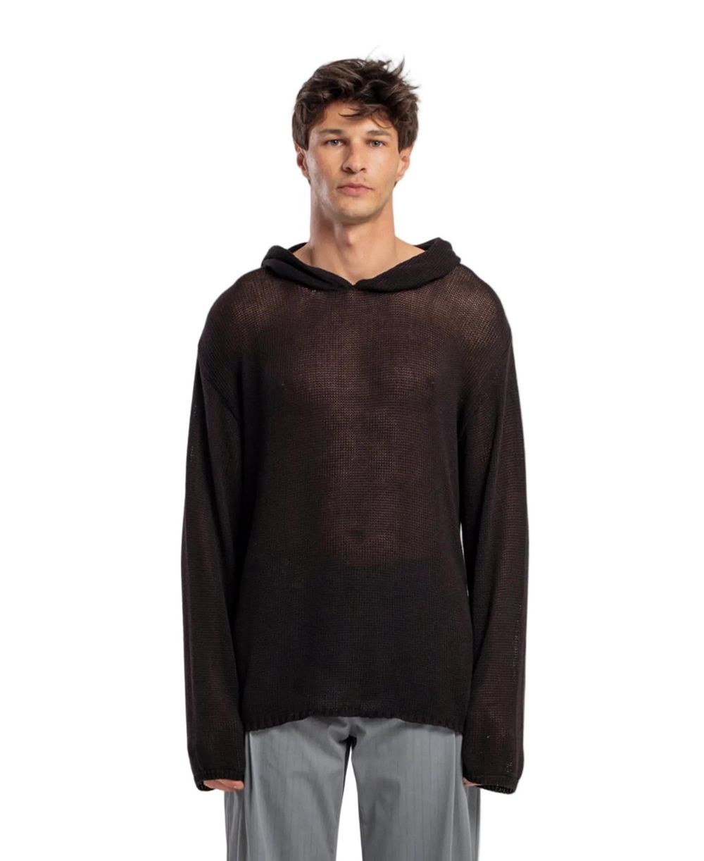 PCFG Men's Cotton-Blend Knit Hoodie with Woven Patch