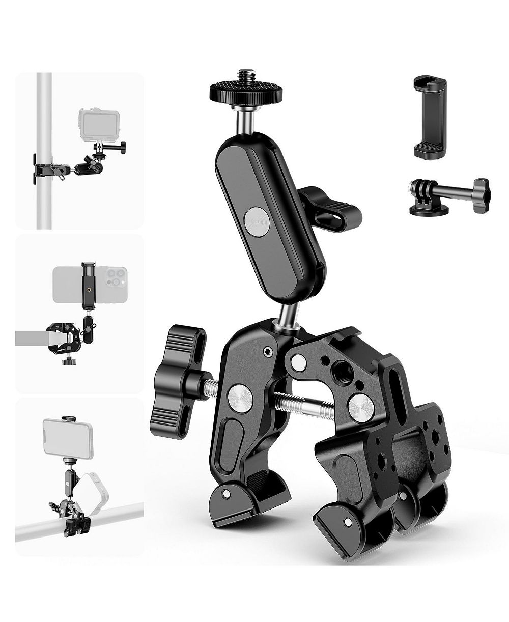 Neewer Super Clamp with 3" Dual Ballhead Magic Arm Camera Phone Mount, ST88