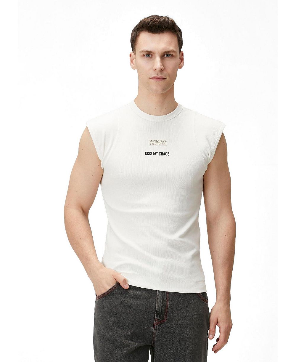 PCFG Men's Cotton Rib Tank Top With Patch
