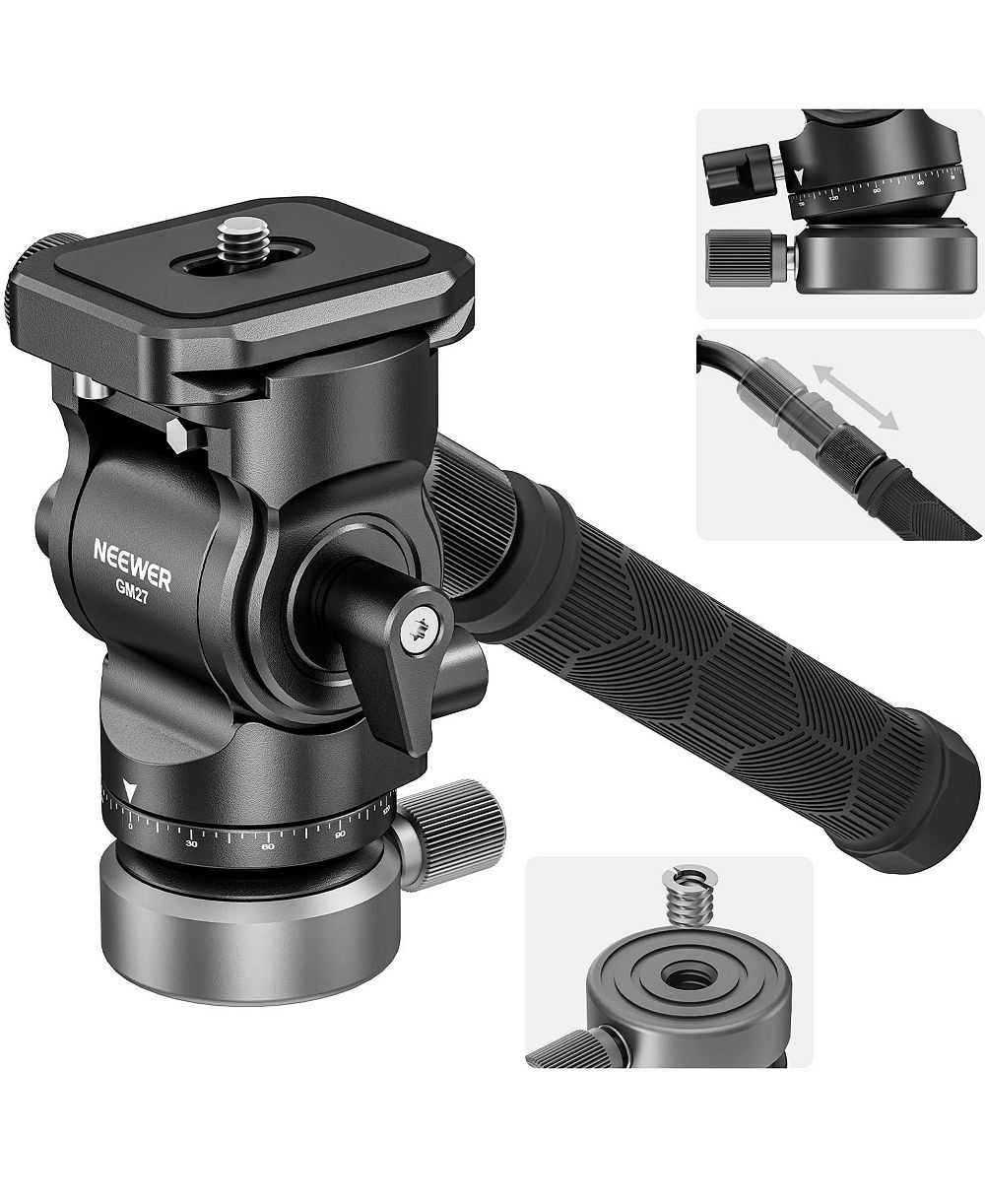 Neewer Tripod Fluid Head with +/-10degree(s) Leveling Base(37mm Dia.), GM27