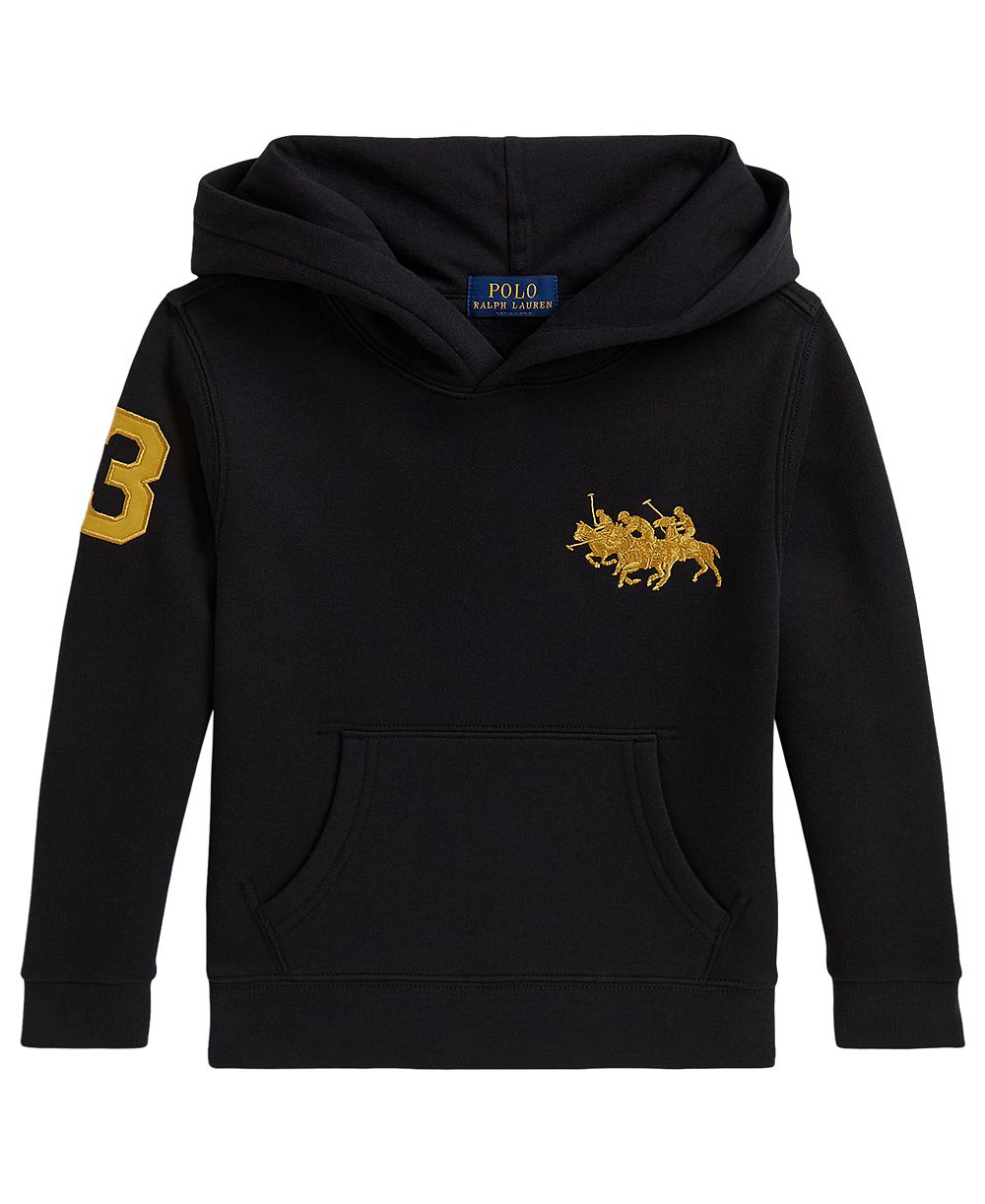 Мужская толстовка Polo Ralph Lauren Boys' 2T-7 с тройным логотипом Pony из флиса с добавлением хлопка