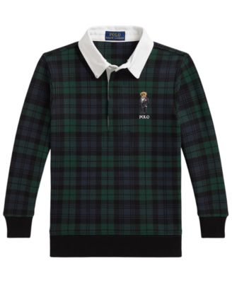 Мужской свитшот с рубашкой Polo Ralph Lauren Boys' 2T-7 Polo Bear Plaid Rugby