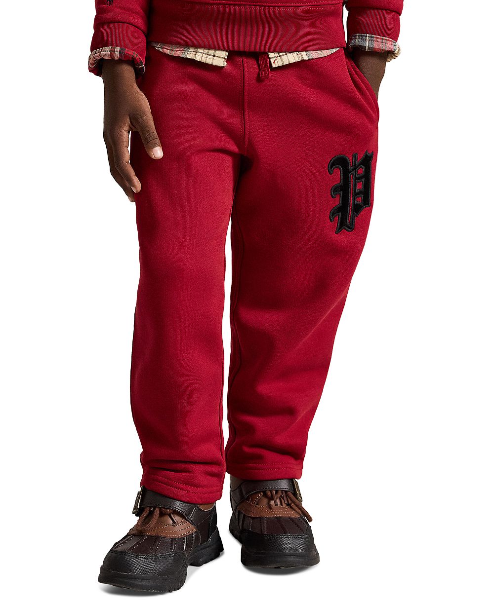 Polo Ralph Lauren Boys' 2T-7 Velvet-Appliqué Sweatpants