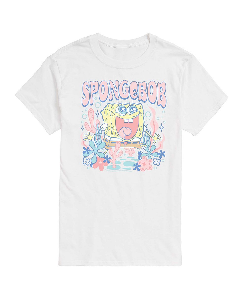 AIRWAVES Men's Spongebob Squarepants Cute Pastel Graphic T-Shirt
