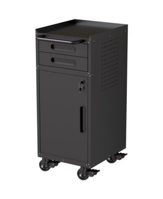 VIYET 34" Узкий мобильный шкаф для инструментов - компактное хранение с дверцей и 2 ящиками