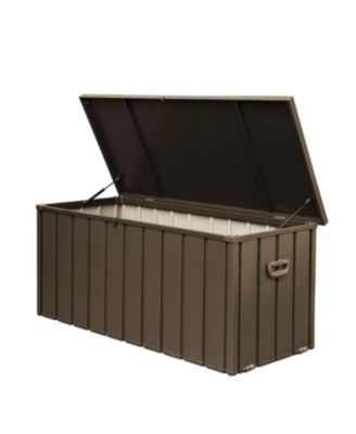 VIYET 100-Gallon Waterproof Outdoor Deck Box - Heavy-Duty Steel Patio Storage Bin