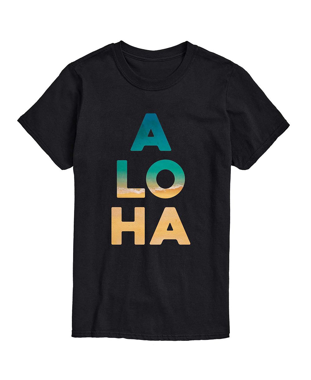 AIRWAVES Men's Instant Message Aloha Beach Fill Graphic T-Shirt