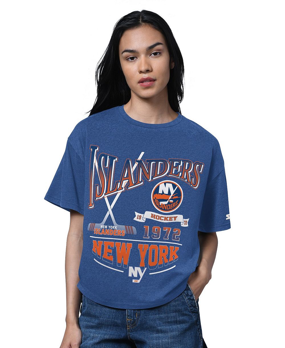 Футболка Starter Women's Heather Royal New York Islanders Oversized Hall of Fame