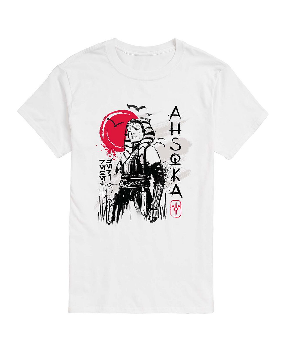 AIRWAVES Men's Star Wars Ahsoka Ink Drawing Graphic T-Shirt