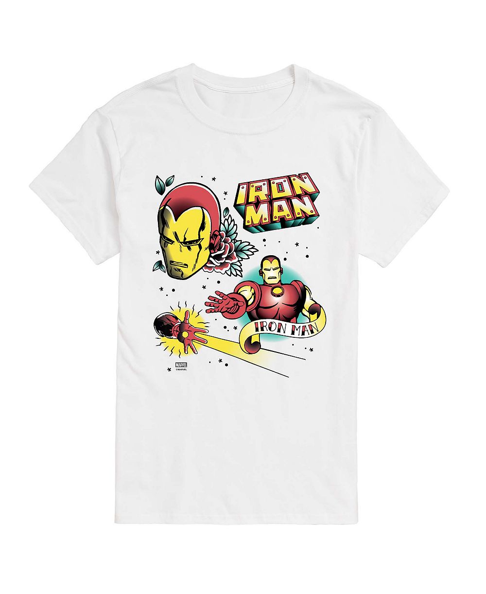 AIRWAVES Men's Iron Man Traditional Tattoo Graphic T-Shirt