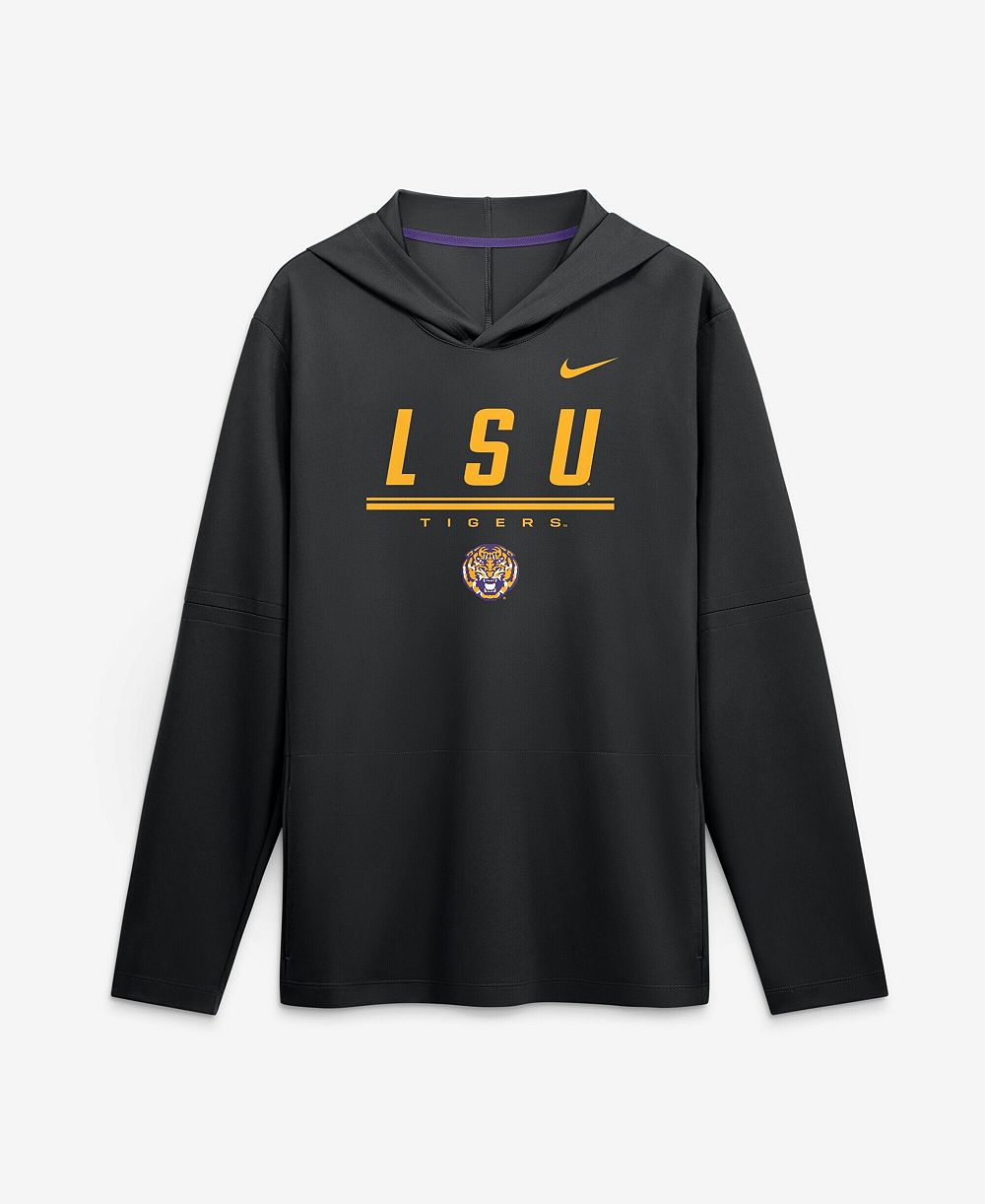 Мужская футболка Nike LSU Tigers 2026 Sideline Lightweight Long Sleeve Hooded Dri-FIT