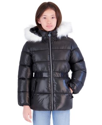 Michael Kors Girls' 7-16 Hooded Heavy-Weight Puffer Jacket