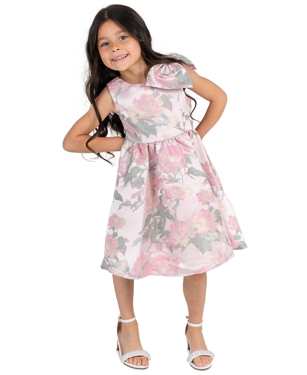 Rare Editions Детское 2T-6X Brocade Bow Shoulder Dress