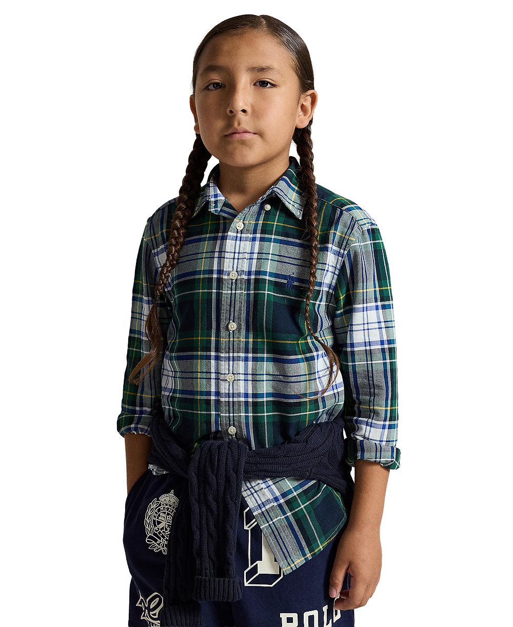Polo Ralph Lauren Boys' 8-20 Plaid Cotton Oxford Shirt