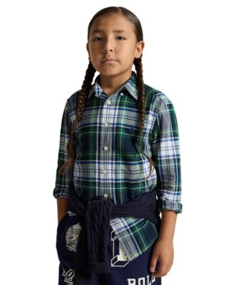 Polo Ralph Lauren мужская рубашка из хлопкового оксфорда в клетку для мальчиков 8-20